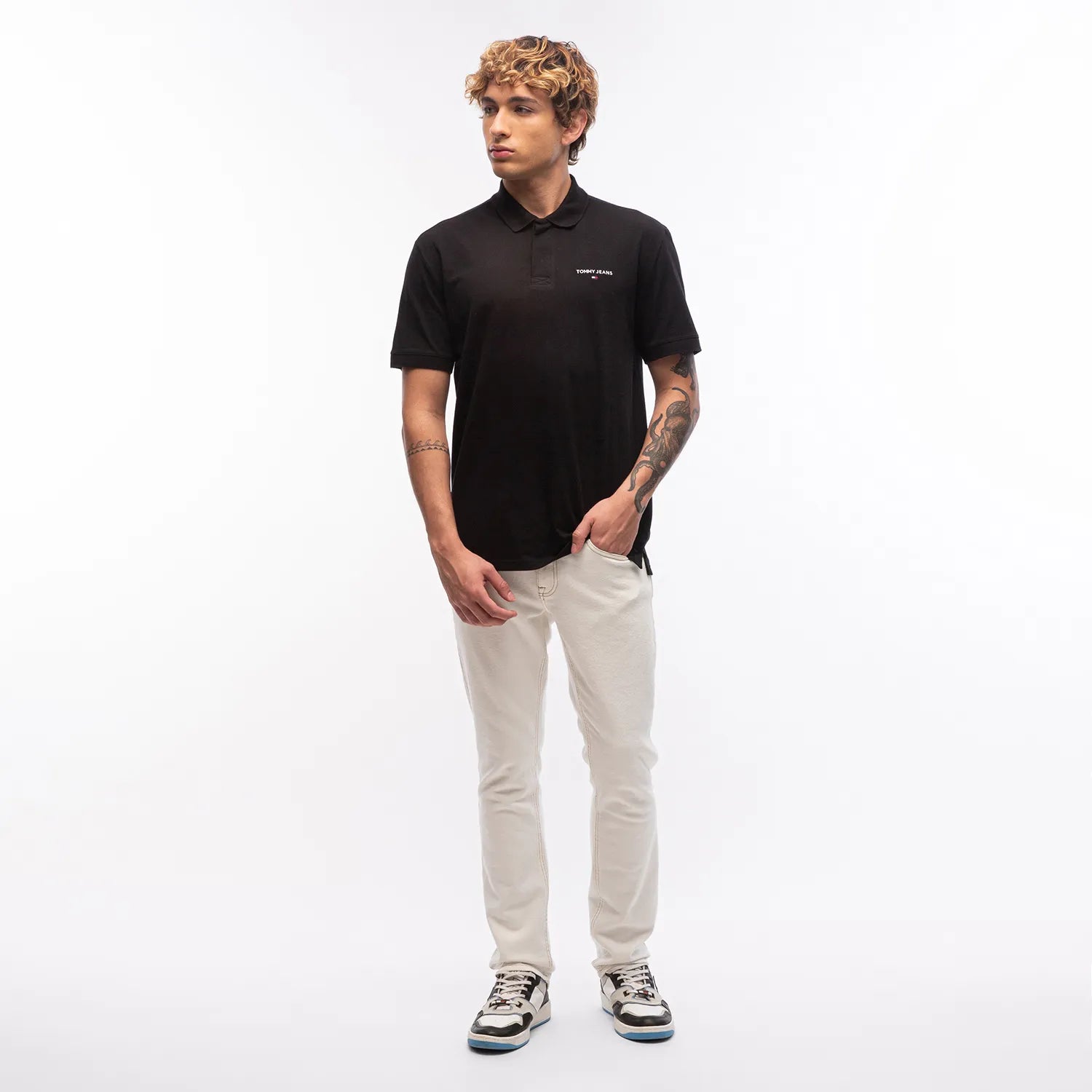 Polo TOMMY JEANS - Logo Linear Regular Fit