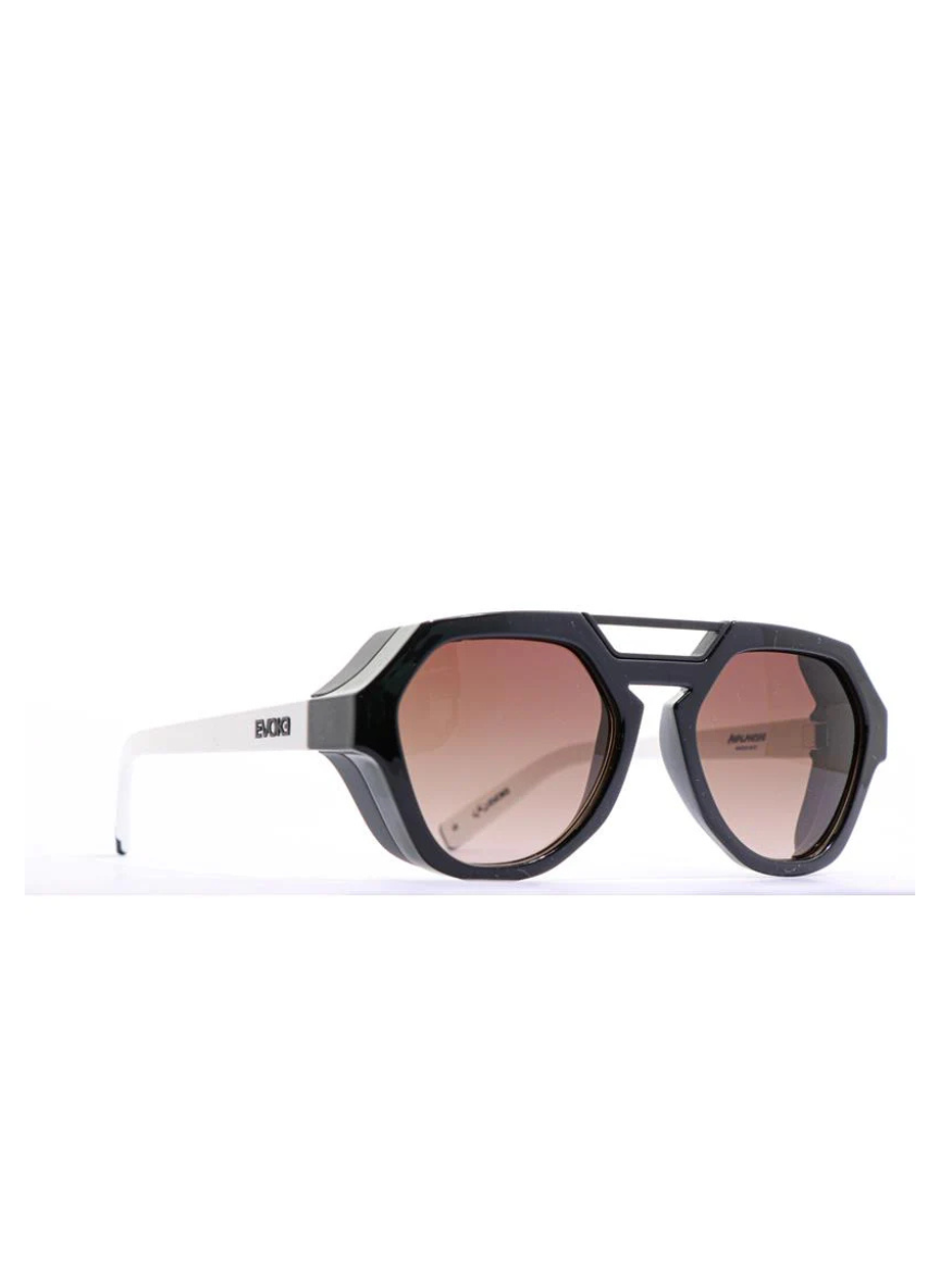 Óculos de Sol Evoke Avalanche AB02 Black White Shine Brown Gradient