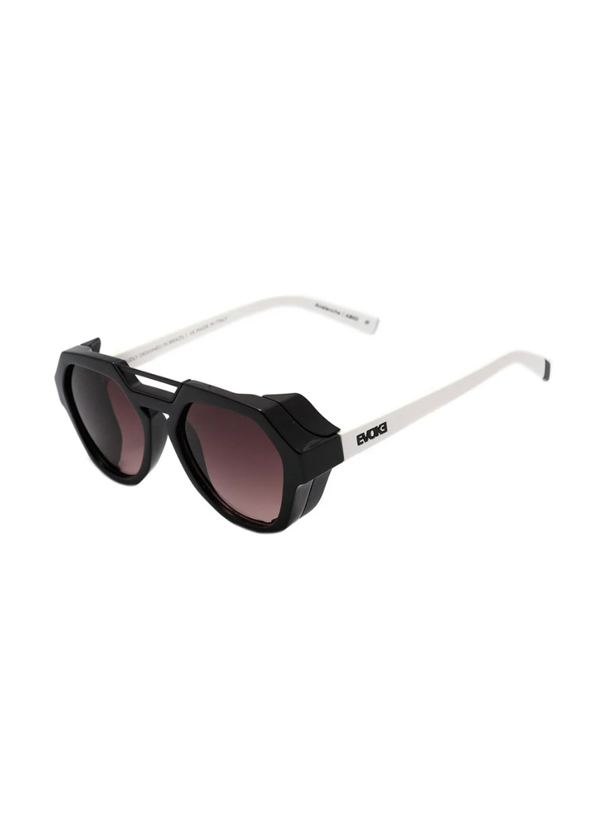 Óculos de Sol Evoke Avalanche AB02 Black White Shine Brown Gradient