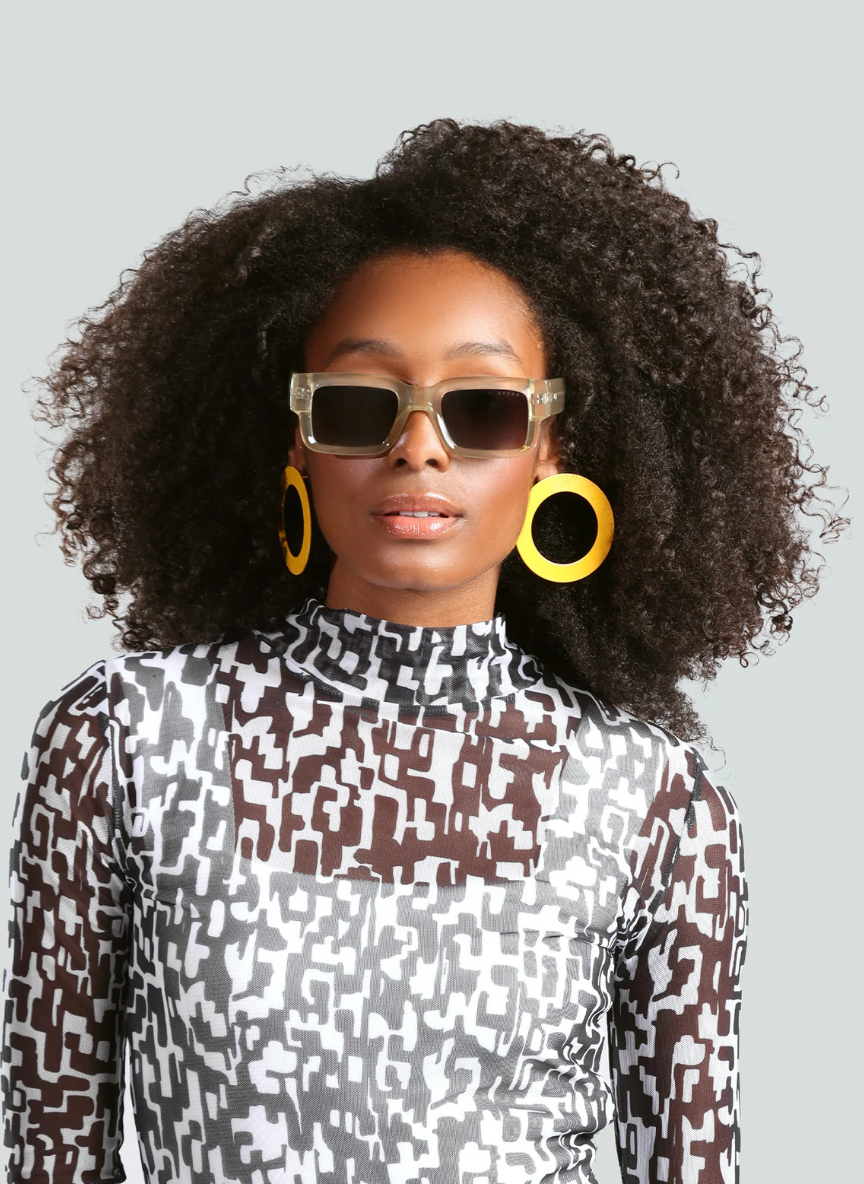 ÓCULOS DE SOL EVOKE - LODOWN H03S CRYSTAL CHAMPAGNE SILVER MIRROR