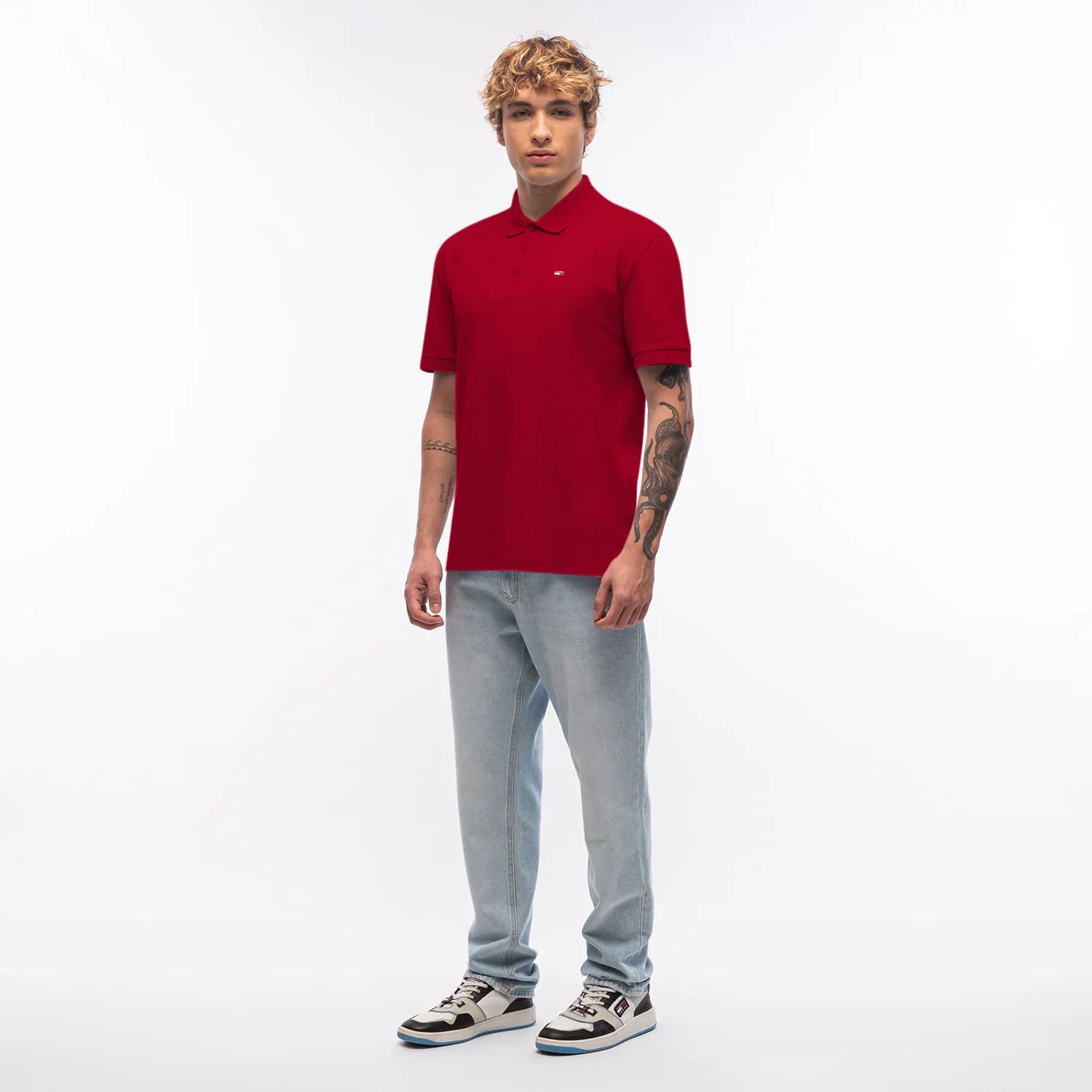 Polo TOMMY JEANS - Piquet Regular Fit - Vermelho