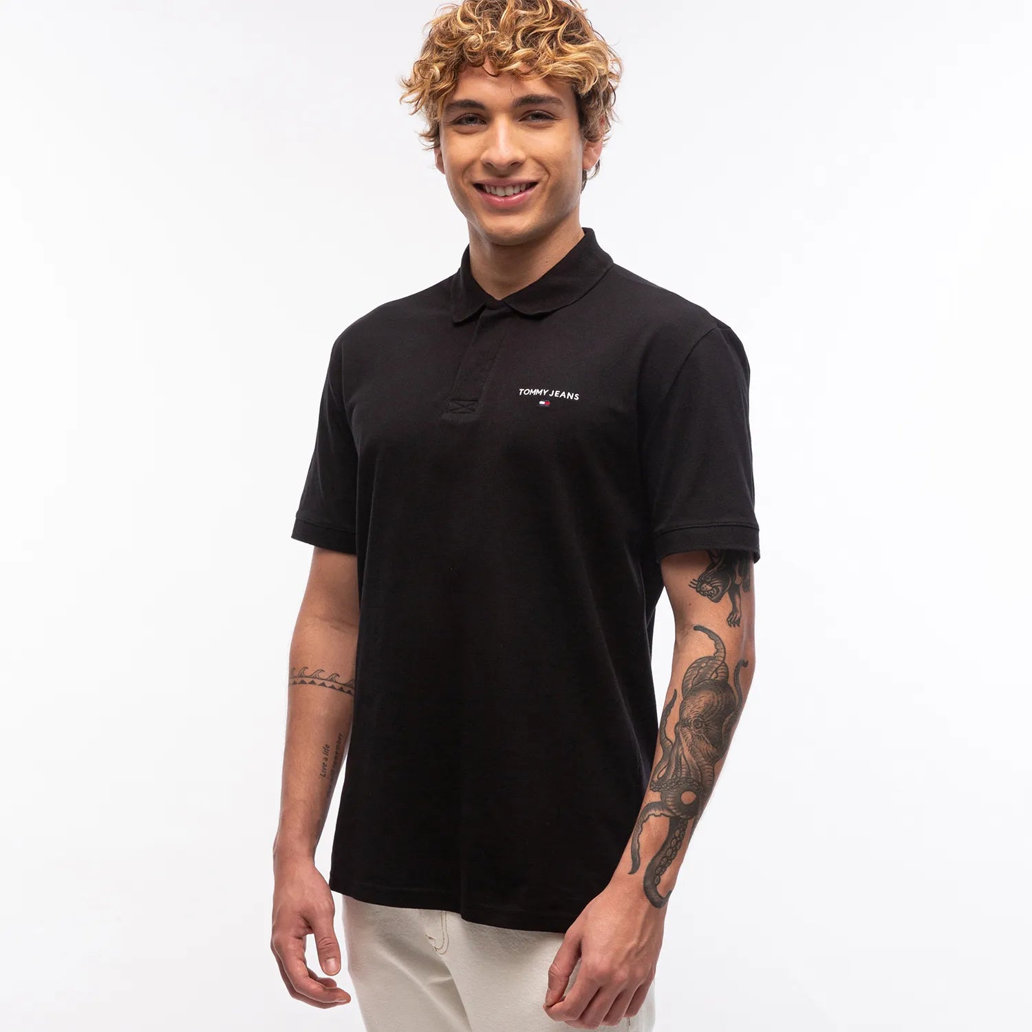 Polo TOMMY JEANS - Logo Linear Regular Fit