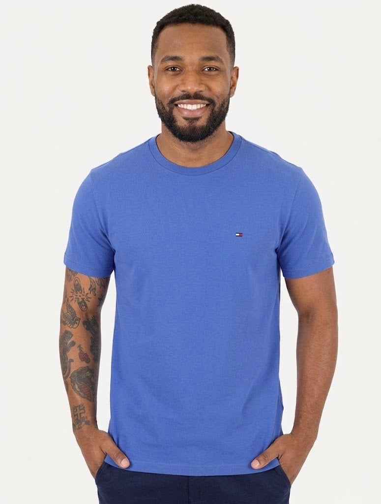 Camiseta clássica Gola C Tommy Jeans - azul