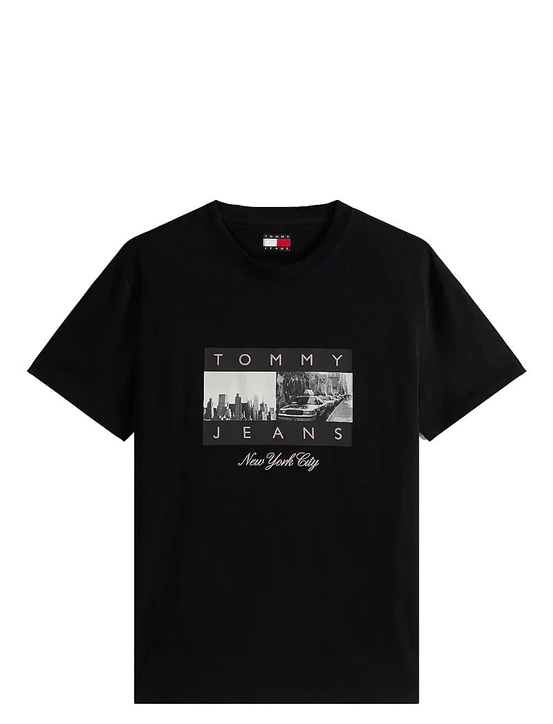 Camiseta Tommy Jeans REG PHOTO FLAG SS TEE - Preto
