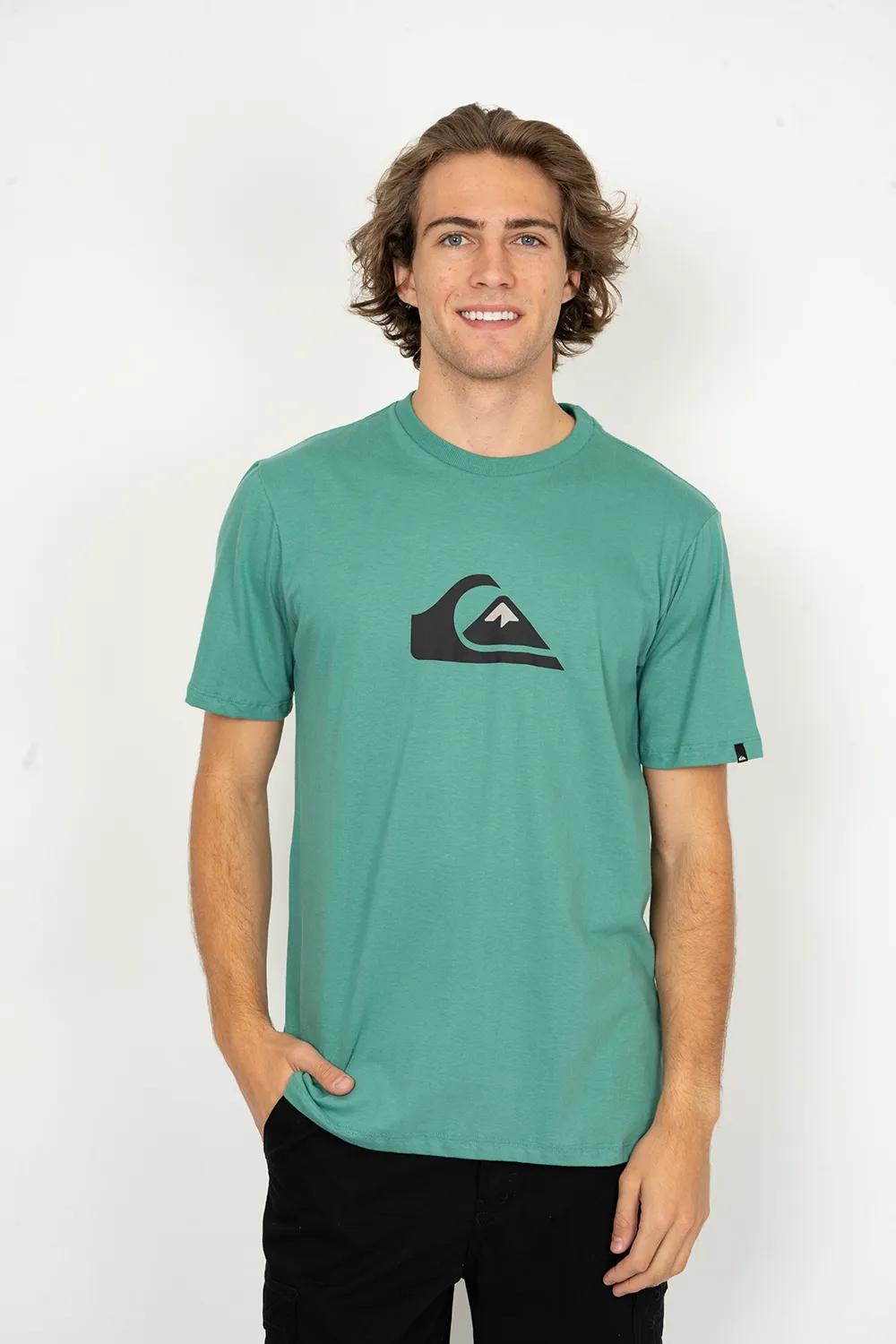 Camiseta Quiksilver M/C Comp Logo Verde