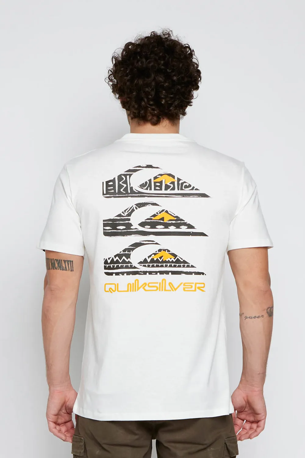 Camiseta Quiksilver M/C Vertical Logos Snow White