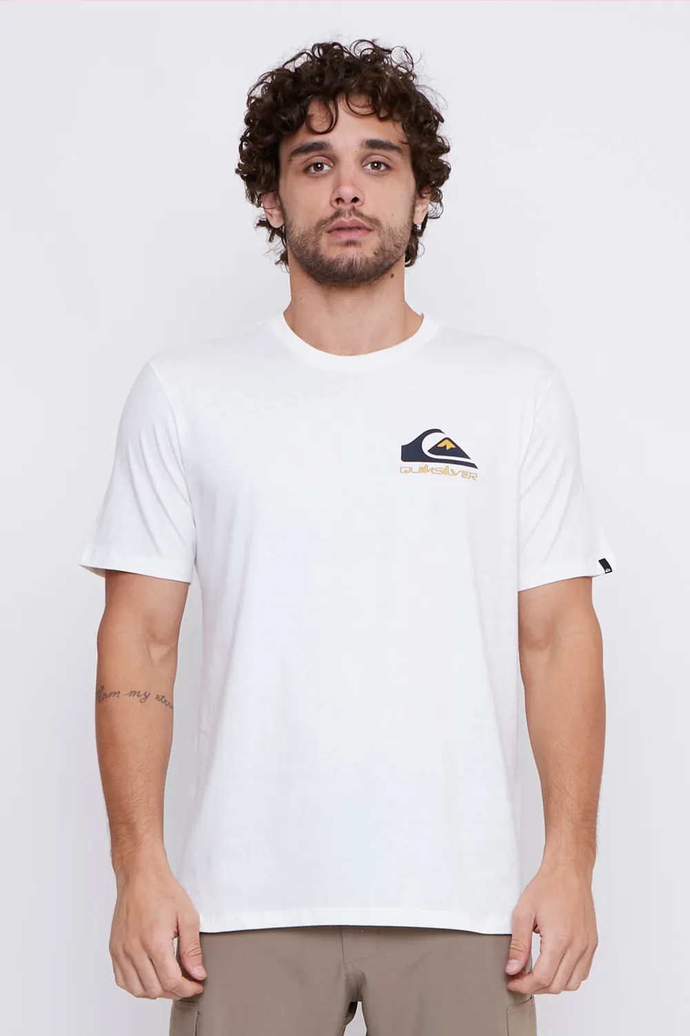 Camiseta Quiksilver M/C Omni Logo Snow White