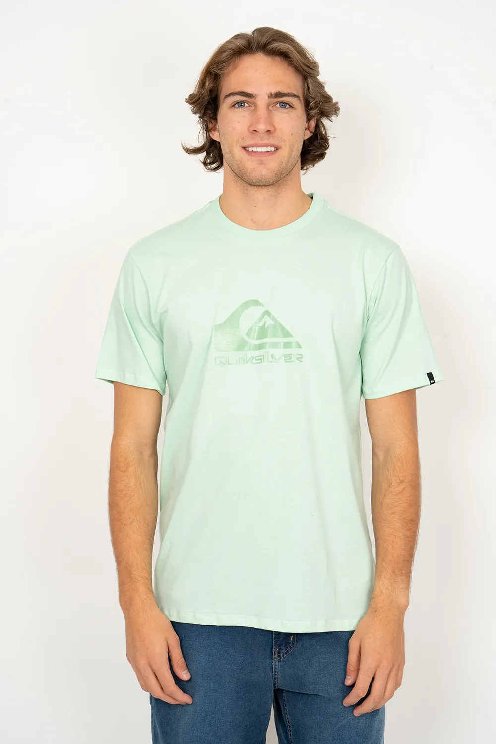 Camiseta Quiksilver M/C New Comp Logo Verde Claro