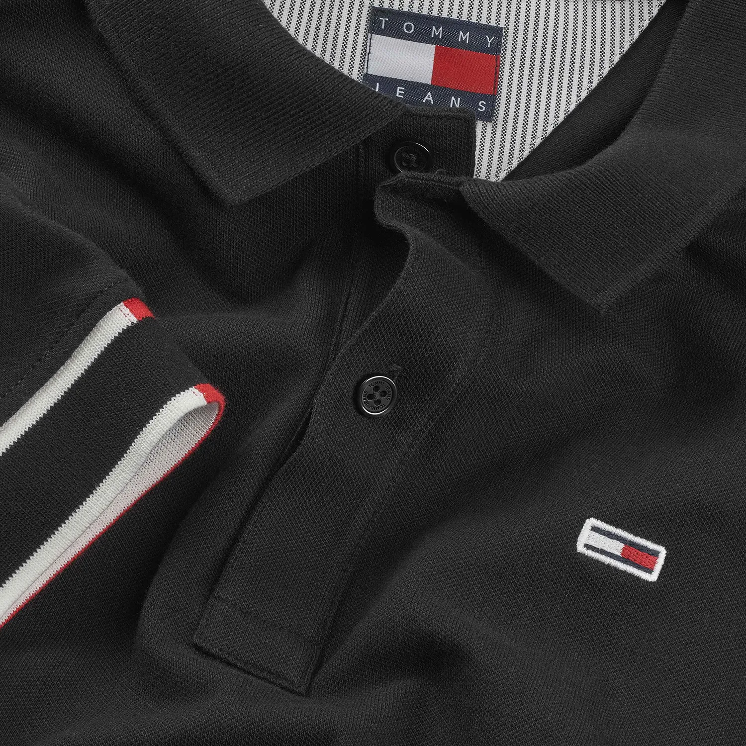 POLO PUNHOS REGULAR FIT TOMMY JEANS - Preto