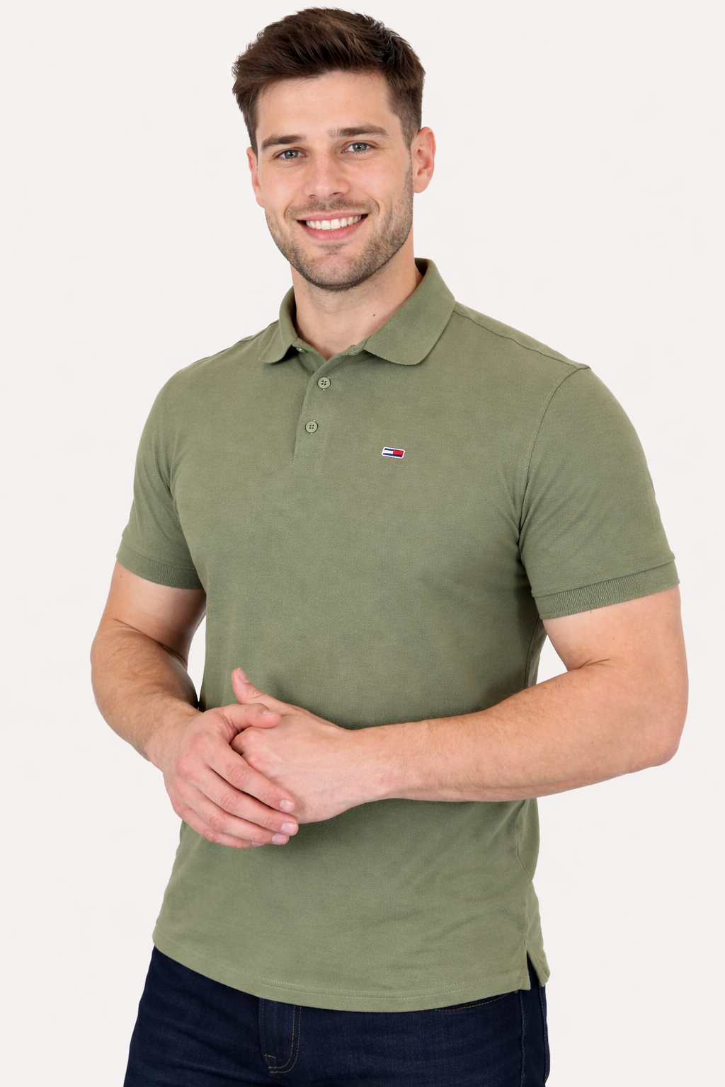 Polo Tommy Jeans Placket - Verde Musgo