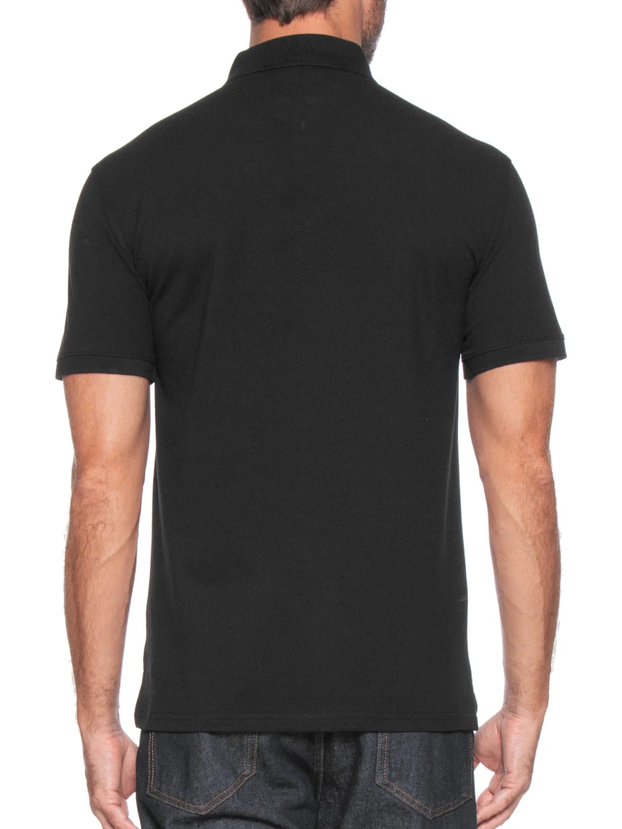 Polo Tommy Jeans Bandeira Bordada Original fone Piquet - Preto