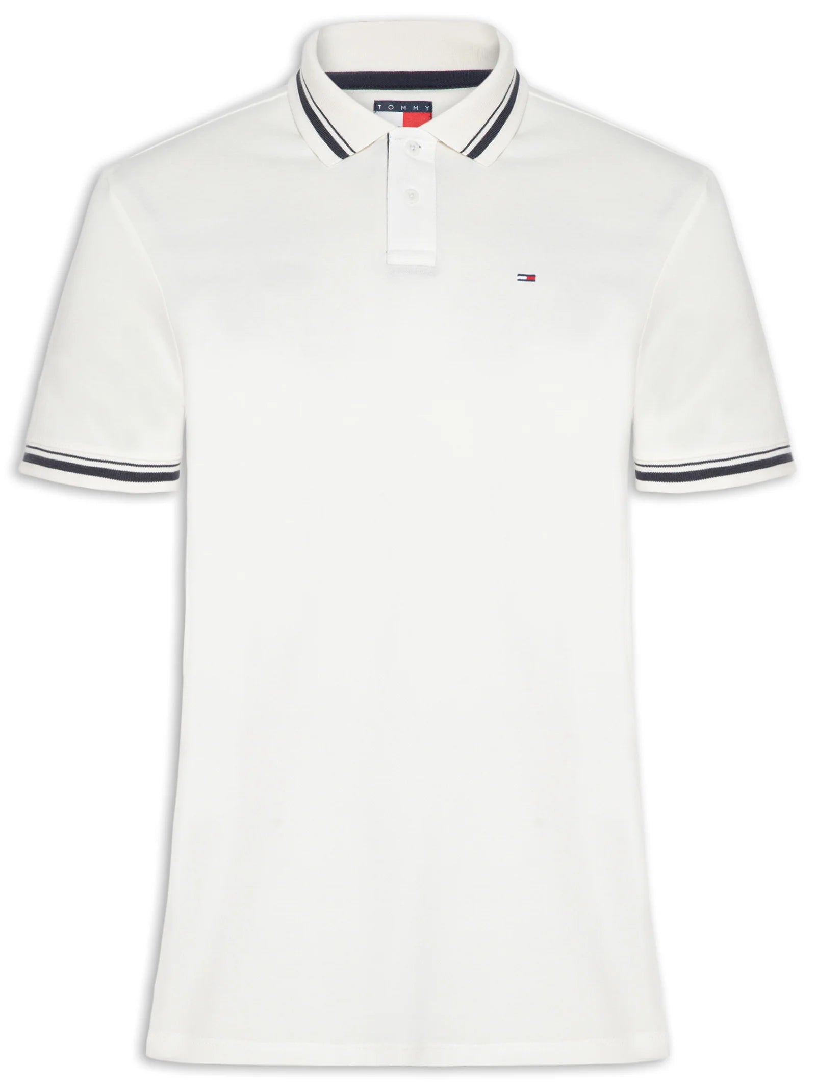 Polo Tommy Jeans Regular Fit Com Friso - Off White