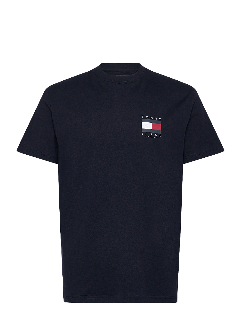 Camiseta Tommy Jeans flag back print graphic - Preto
