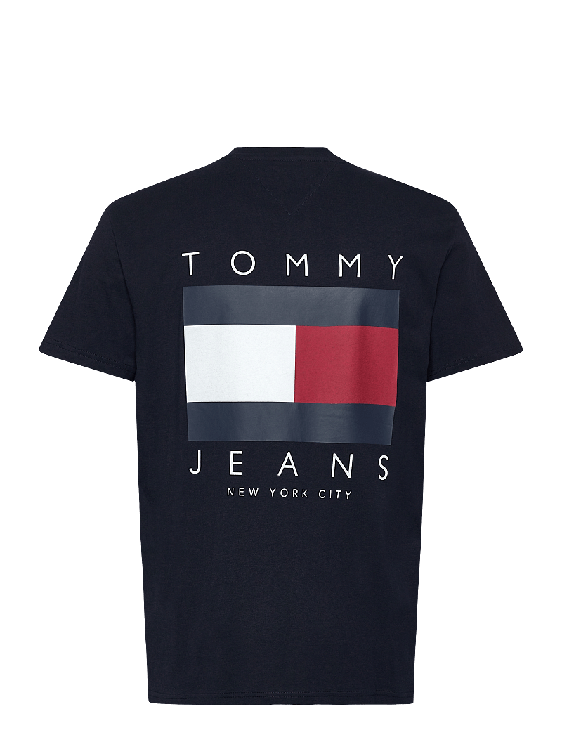 Camiseta Tommy Jeans flag back print graphic - Preto